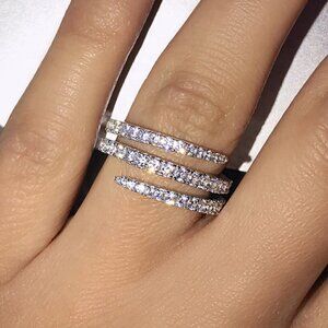 ❤Fever Macro Pave Beautiful Thin Stackable Rings for Women, MARR9197